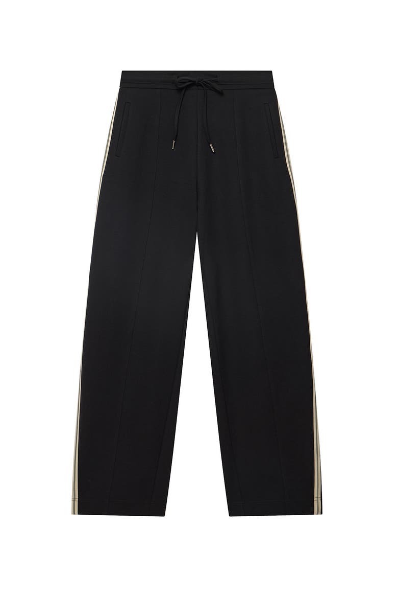Side Stripe Barrel Trousers, Alternate, color, Black