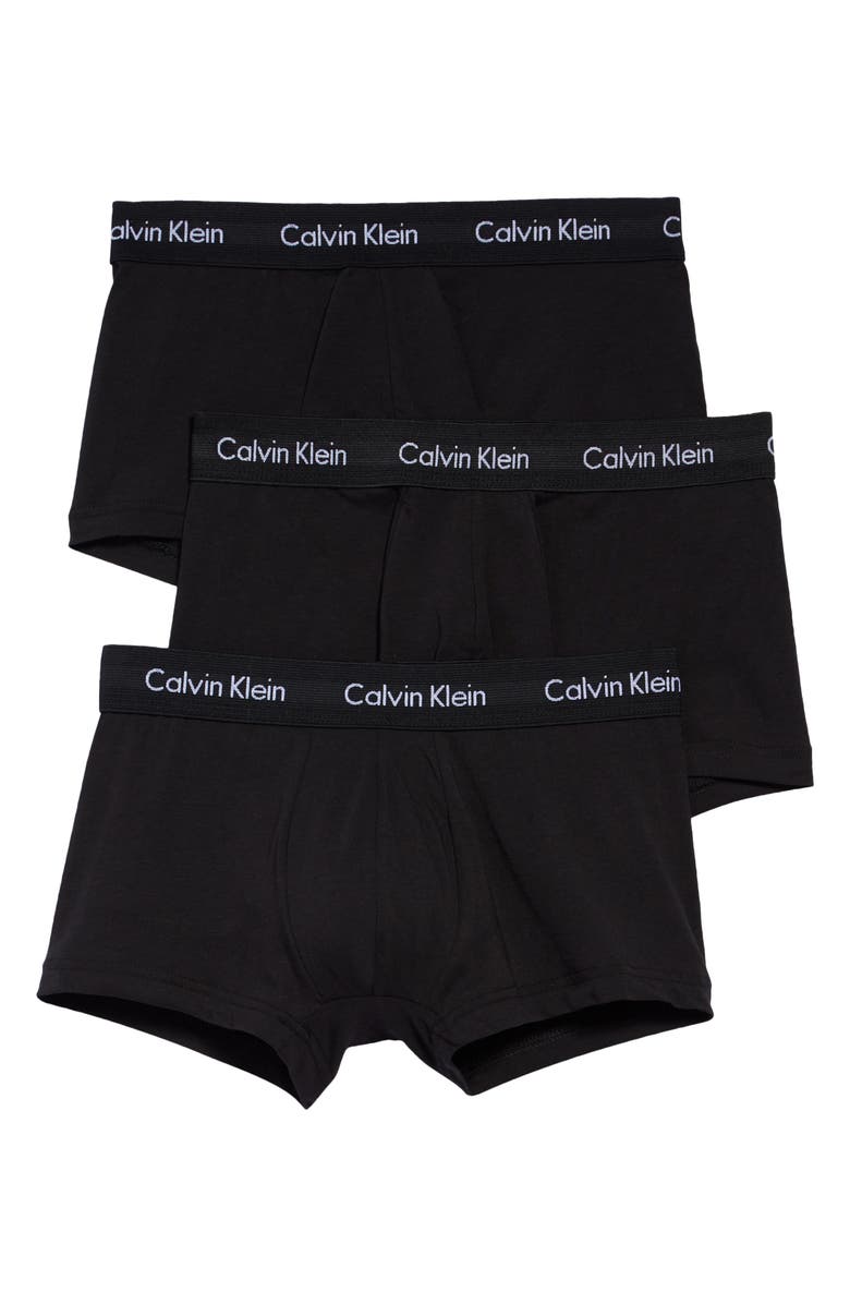Calvin Klein 3-Pack Stretch Cotton Trunks, Main, color, 