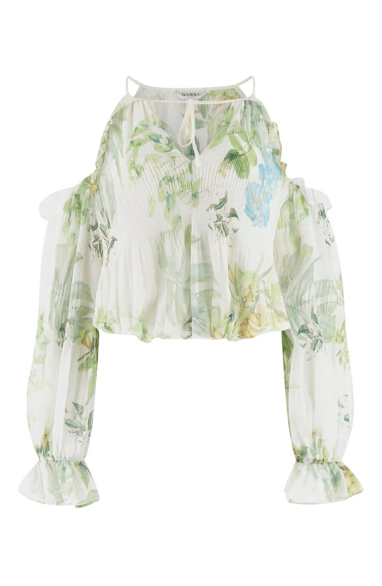 GUESS Emily Floral Cold Shoulder Top, Alternate, color, Garden Lilies Print