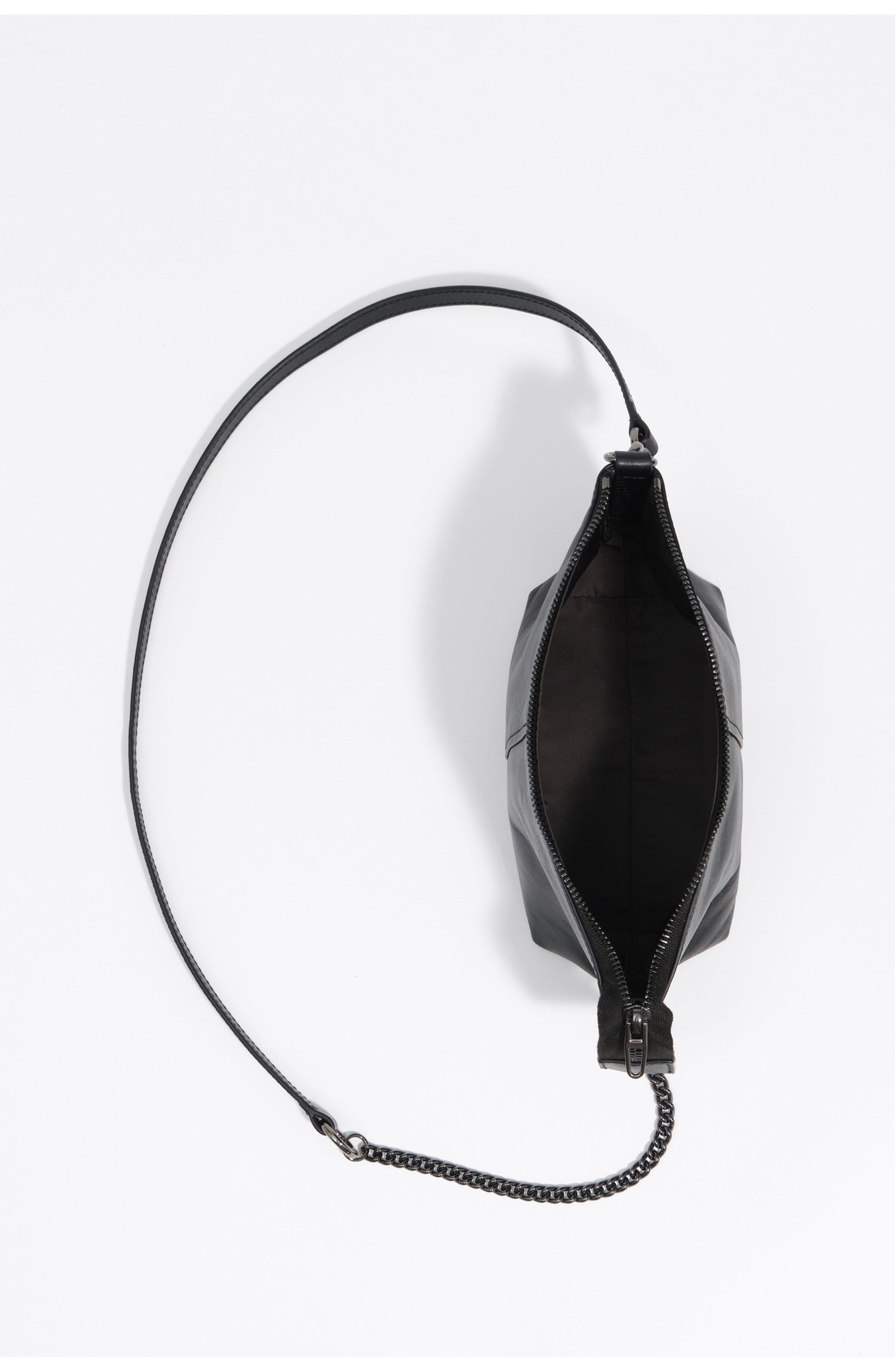 Small Madrid Leather Bag, Alternate, color, BLACK