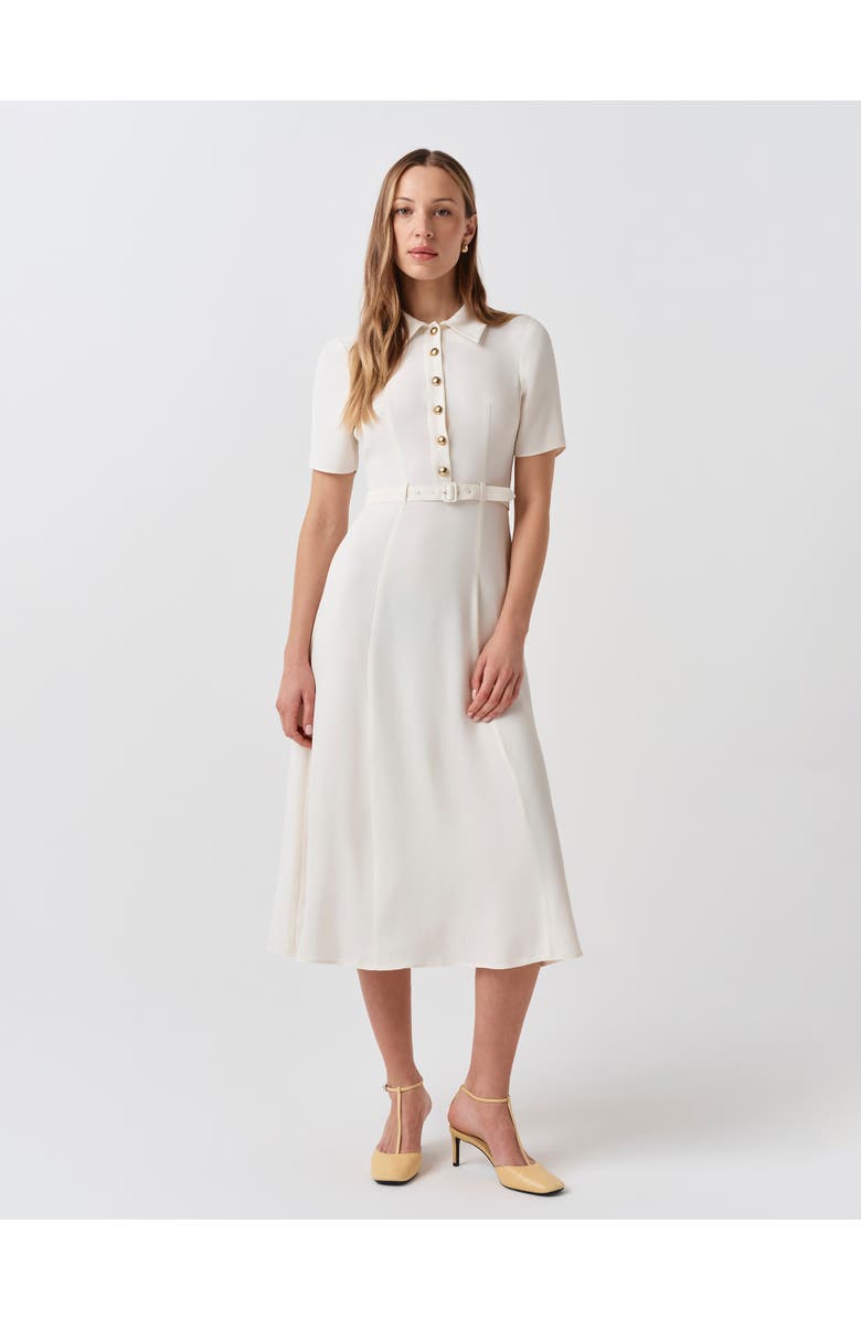 Ghost London Amanda Collared Midi Shirt Dress, Alternate, color, Ivory