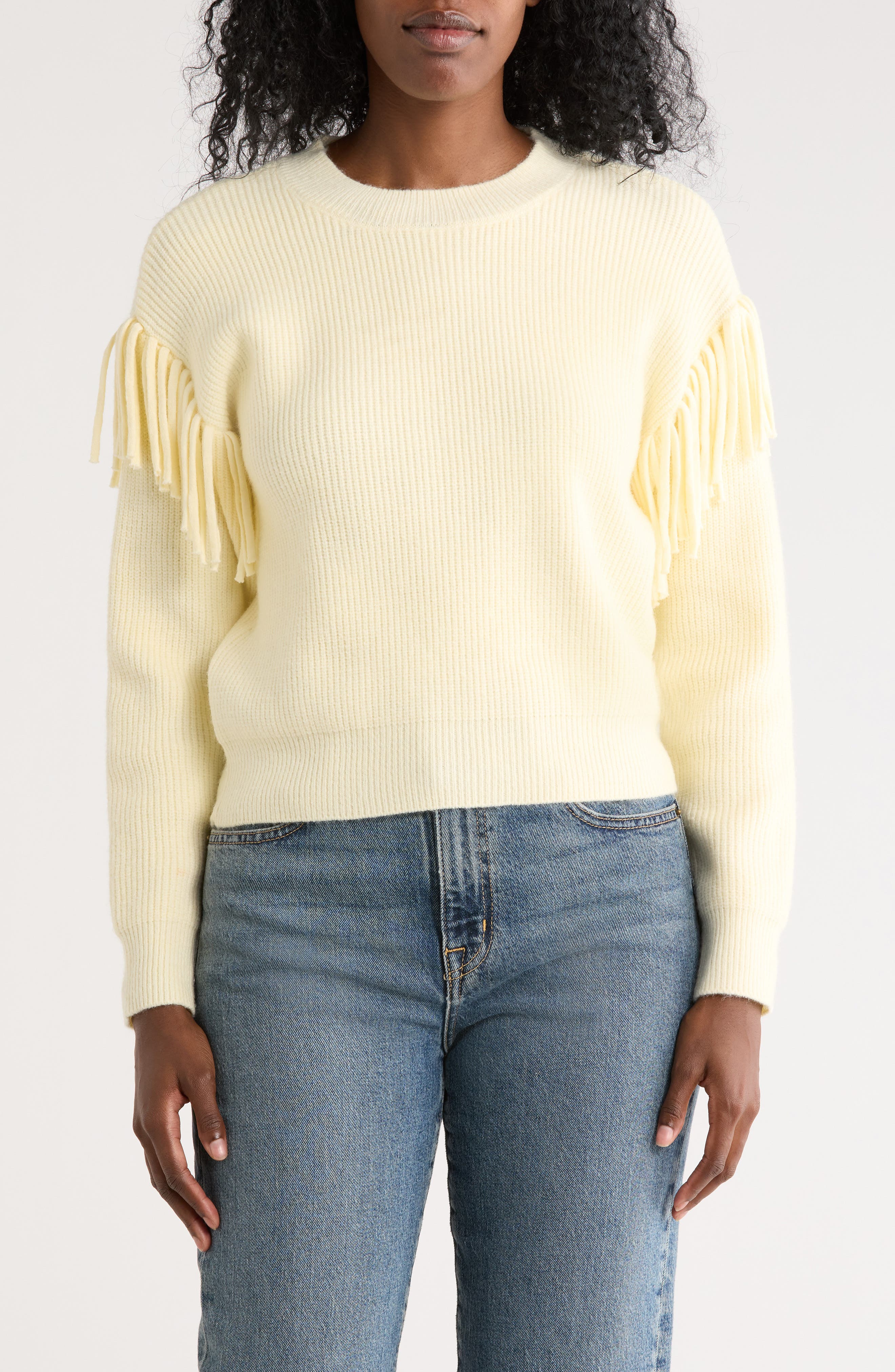 Nicole Miller Fringed Pullover Sweater