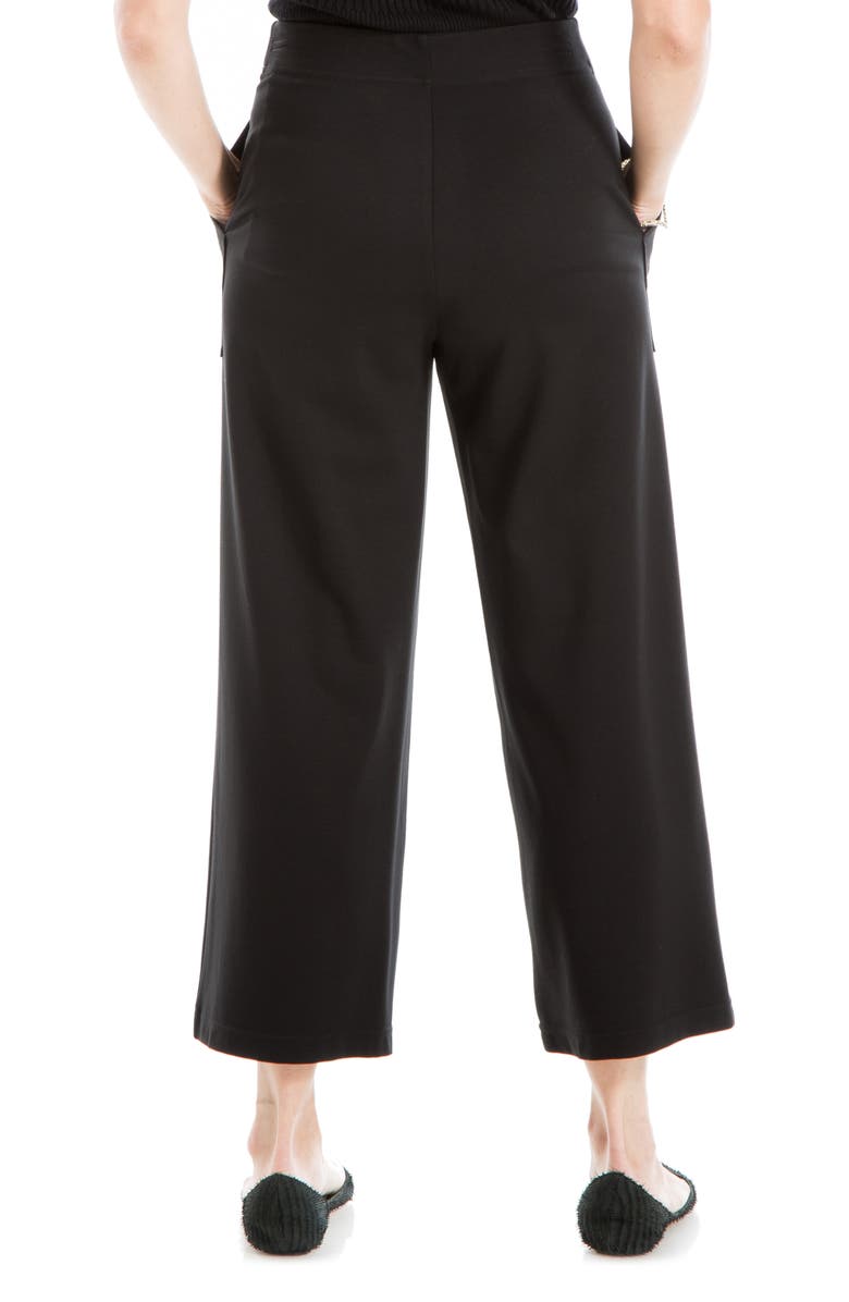 MAX STUDIO Ponte Crop Wide Leg Pull-On Pants, Alternate, color, Black