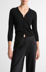 Vince Elbow Sleeve V-Neck Cashmere & Silk Cardigan