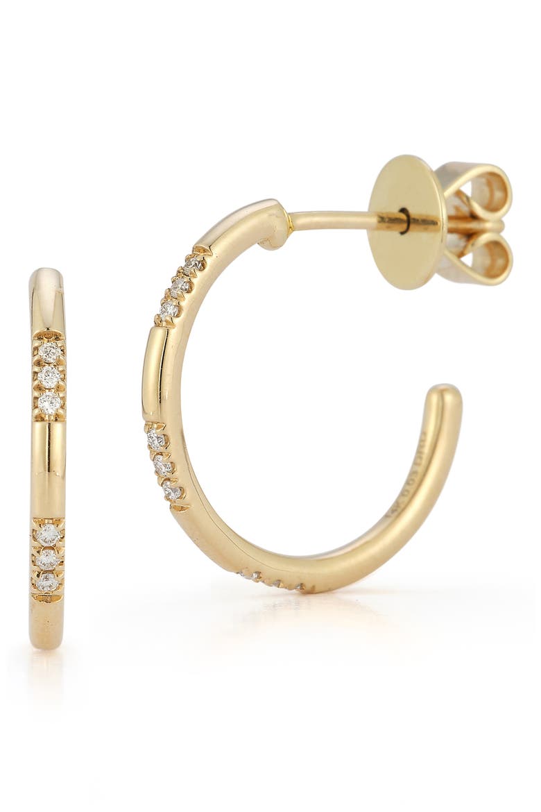 Sylvie Rose Diamond Hoop Earrings, Main, color, YELLOW GOLD
