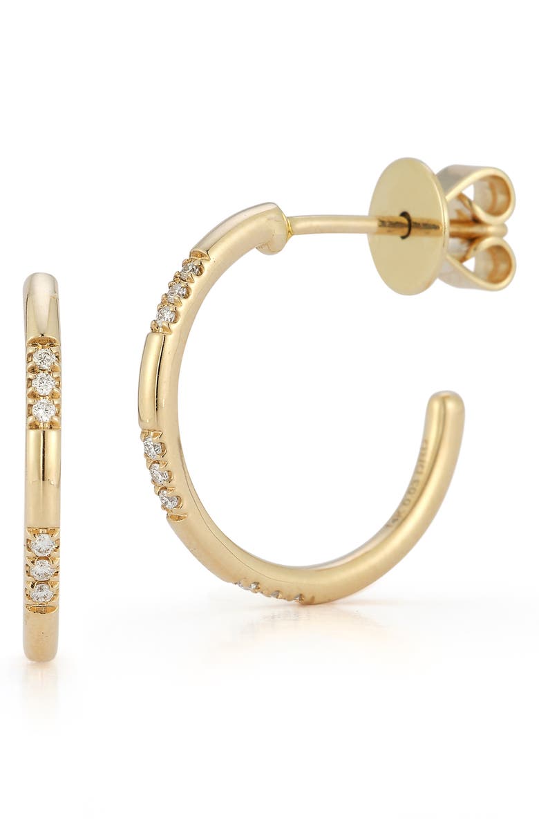 Dana Rebecca Designs Sylvie Rose Diamond Hoop Earrings, Main, color, Yellow Gold