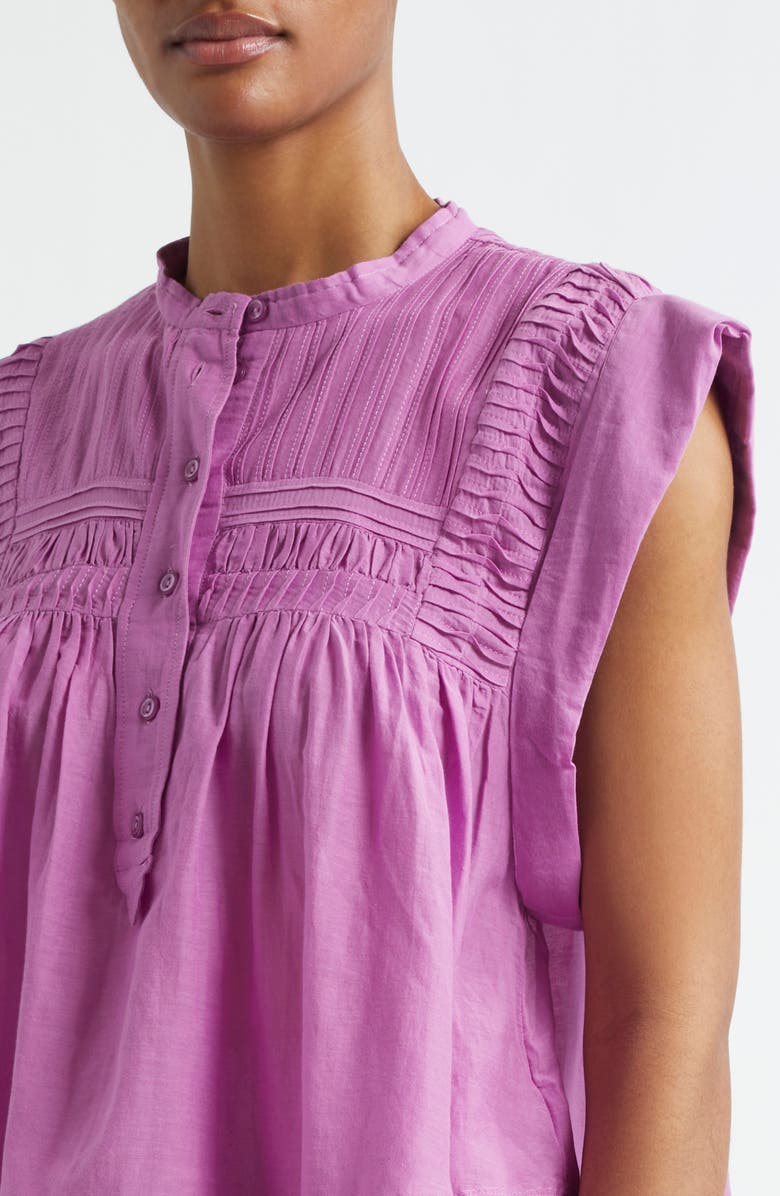 Isabel Marant Étoile Leaza Textured Yoke Cotton Blend Top, Alternate, color,