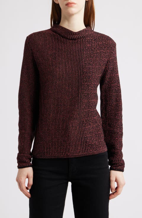 Pixel Knit Funnel Neck Sweater