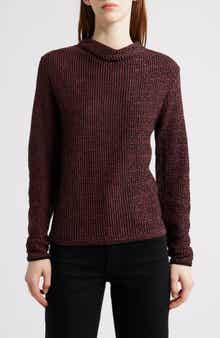 NIC+ZOE Pixel Knit Funnel Neck Sweater