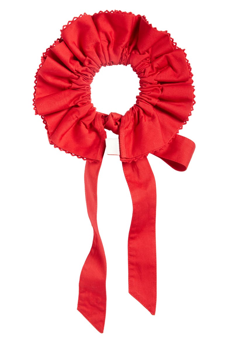 Garter Bun Wrap Scrunchie, Alternate, color, RED