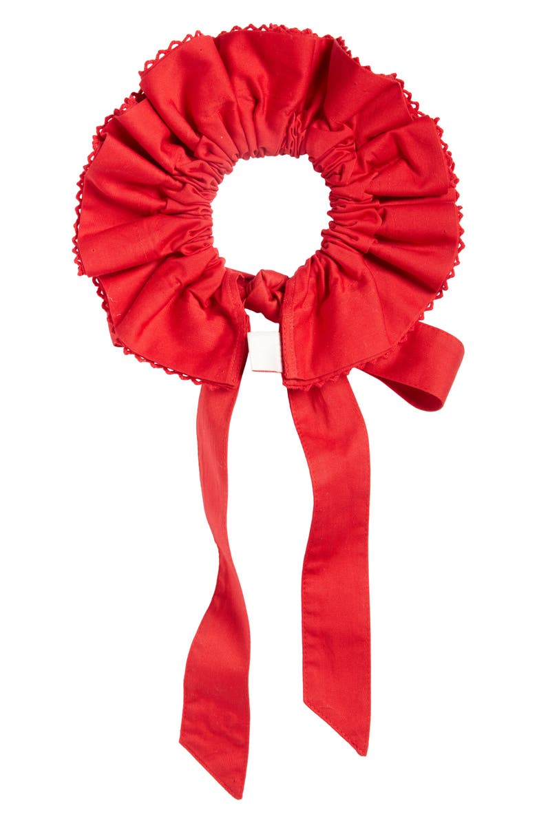 Damson Madder Garter Bun Wrap Scrunchie, Alternate, color, Red