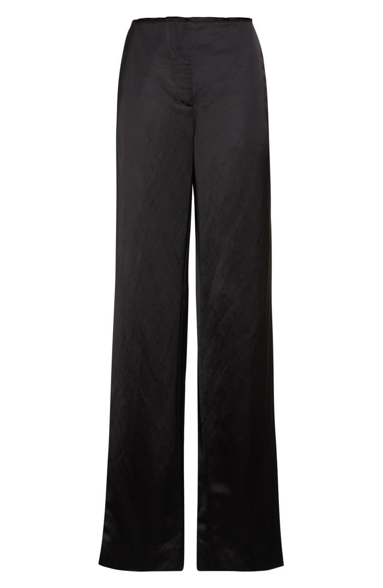 TOTEME Easy Raw Edge Straight Leg Pants, Alternate, color, Black