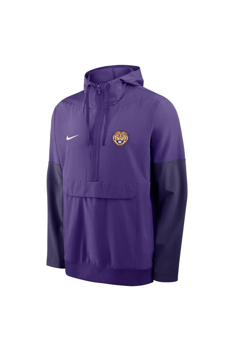 Men's Nike Purple LSU Tigers Anorak Half-Zip Hoodie Jacket, Alternate, color, Purple