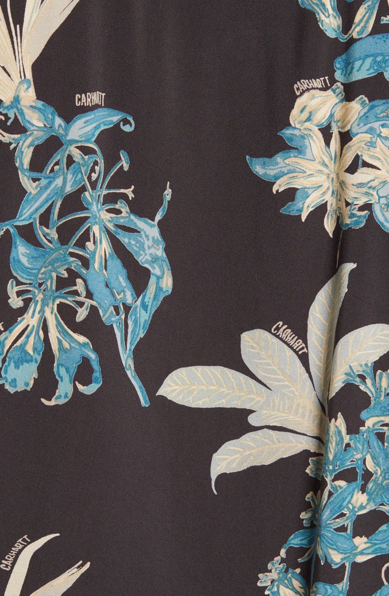 Carhartt Work In Progress Floral Print Short Sleeve Camp Shirt, Alternate, color,