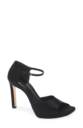 Reformation Gloria Heeled Platform Sandal In Black
