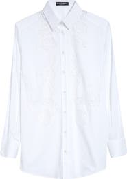 Dolce&Gabbana Cordonetto Lace Detail Poplin Button-Up Shirt