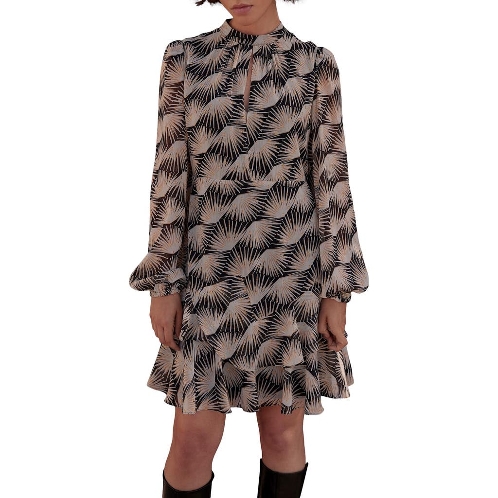 Mint Velvet Geo Print Mini Dress In Gray