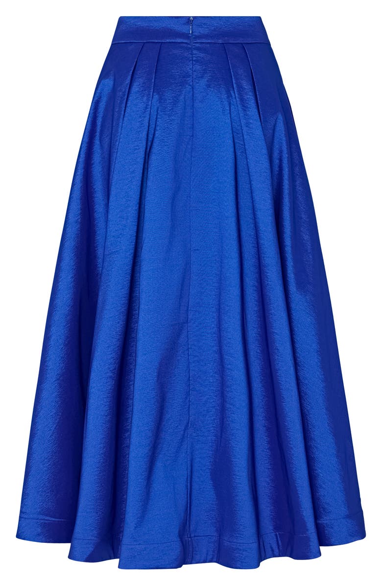 Milly Juliet Taffeta Midi Skirt, Alternate, color, Blue