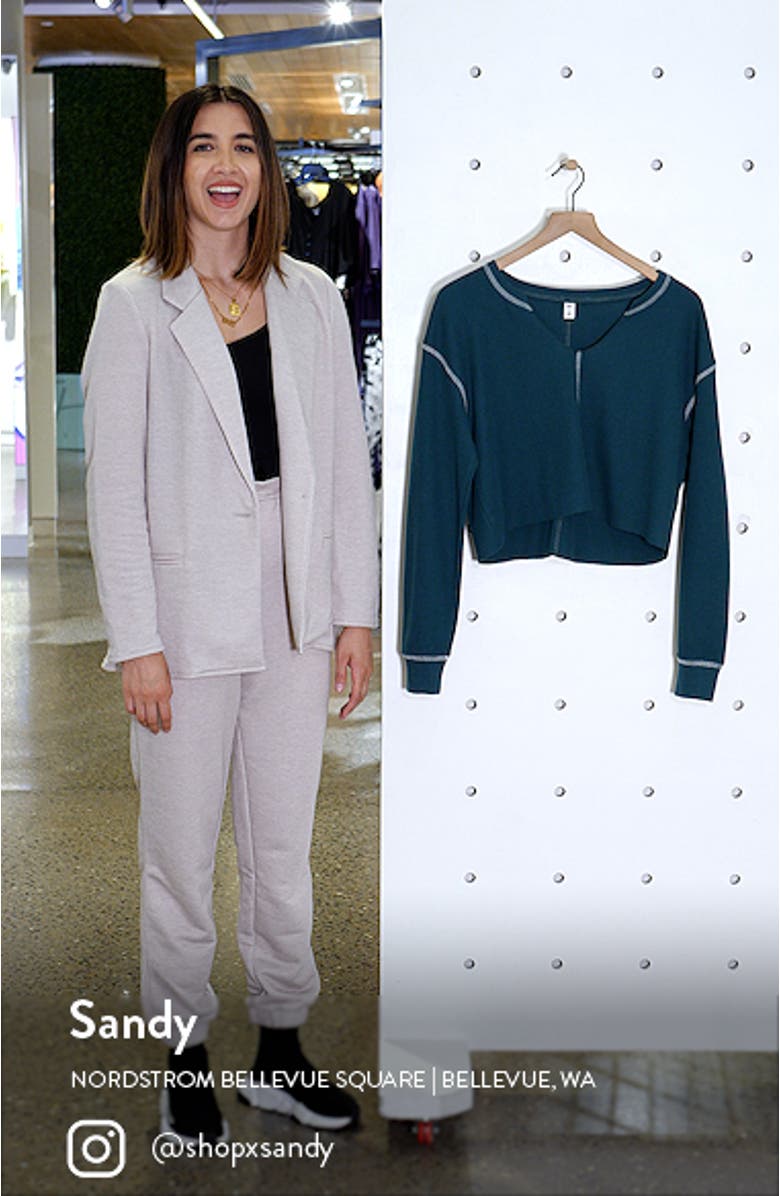 Split Neck Thermal Crop Top, sales video thumbnail