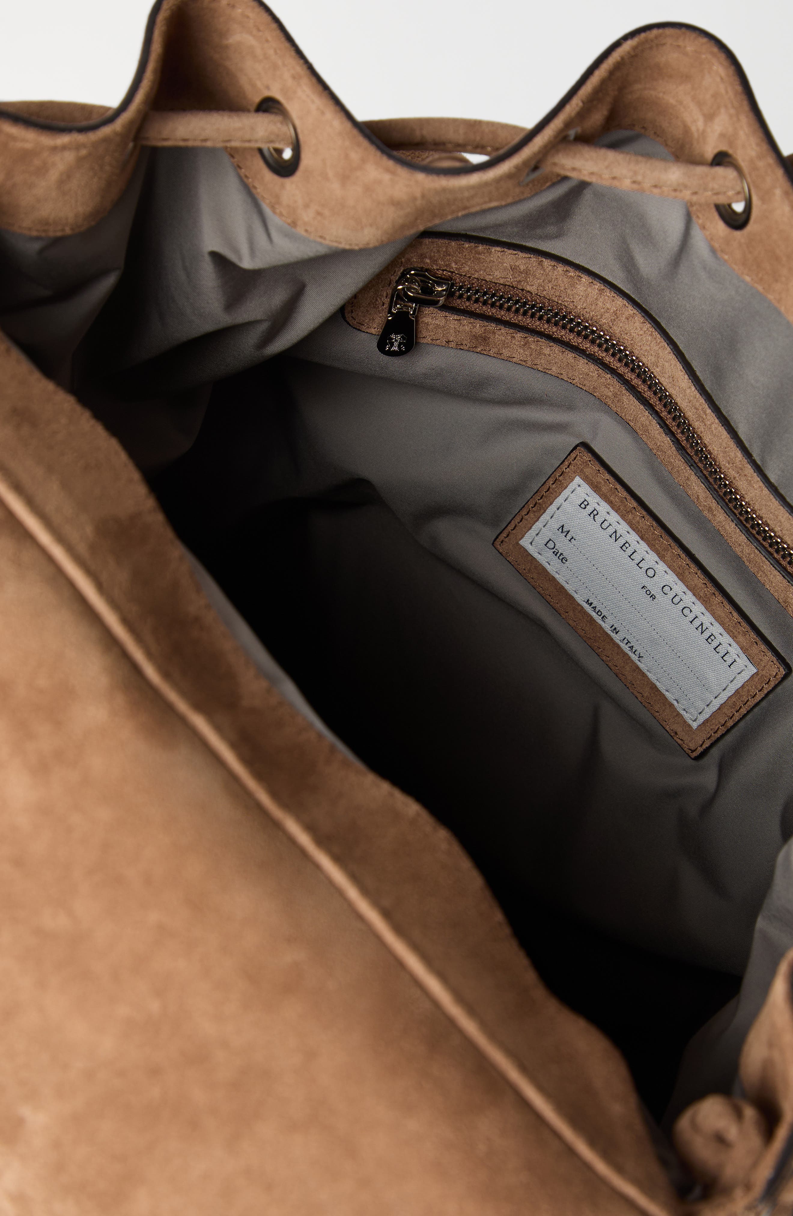 Brunello Cucinelli Suede city backpack, Alternate, color, 