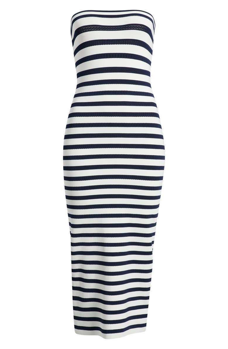 LoveShackFancy Gwynne Strapless Midi Dress, Main, color, Sailor Night