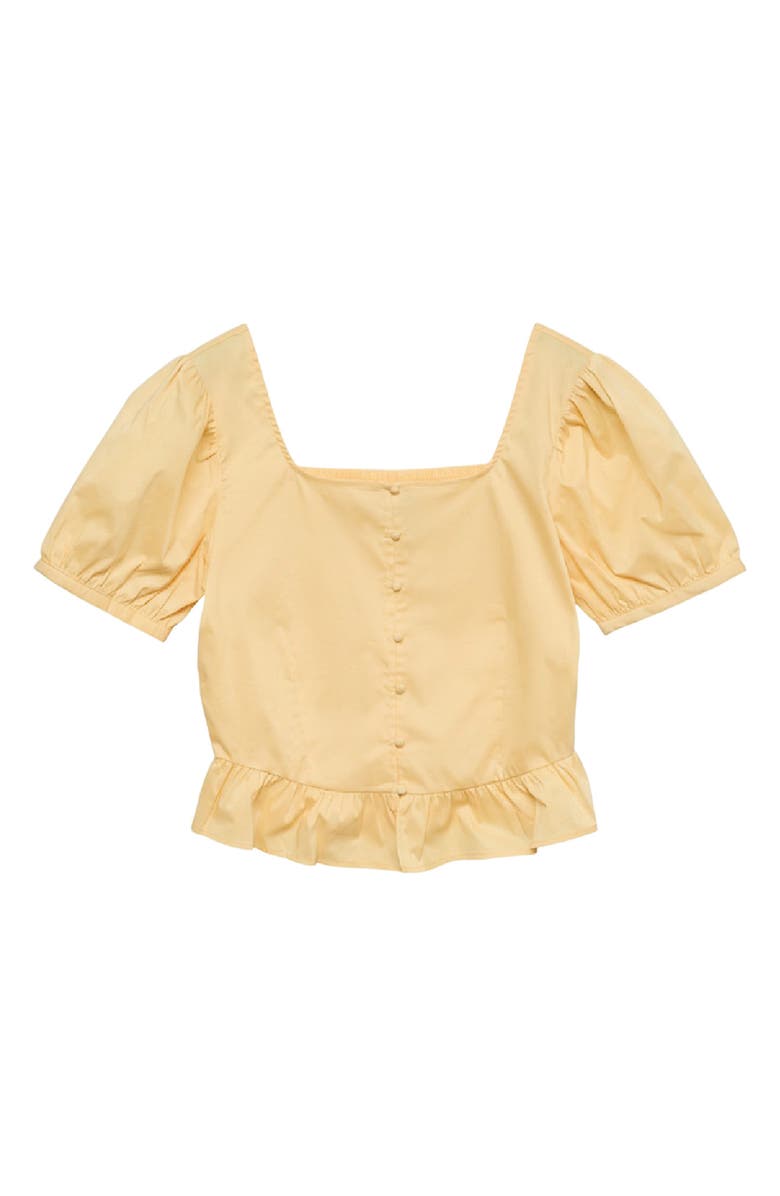 VERO MODA Friba Puff Sleeve Peplum Top, Alternate, color, Golden Haze