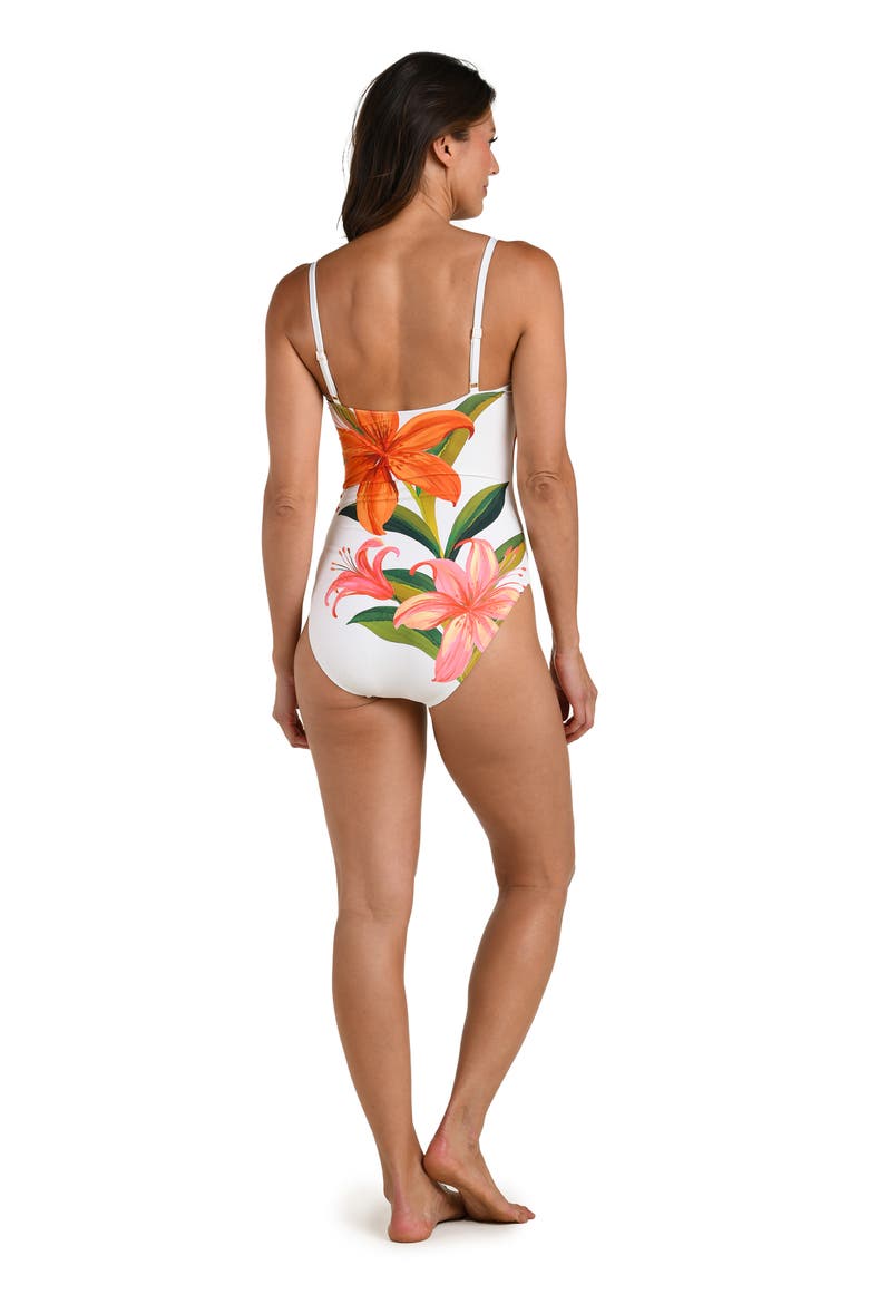 Jungle Blossoms One-Piece Swimsuit, Alternate, color, ORANGE MULTI