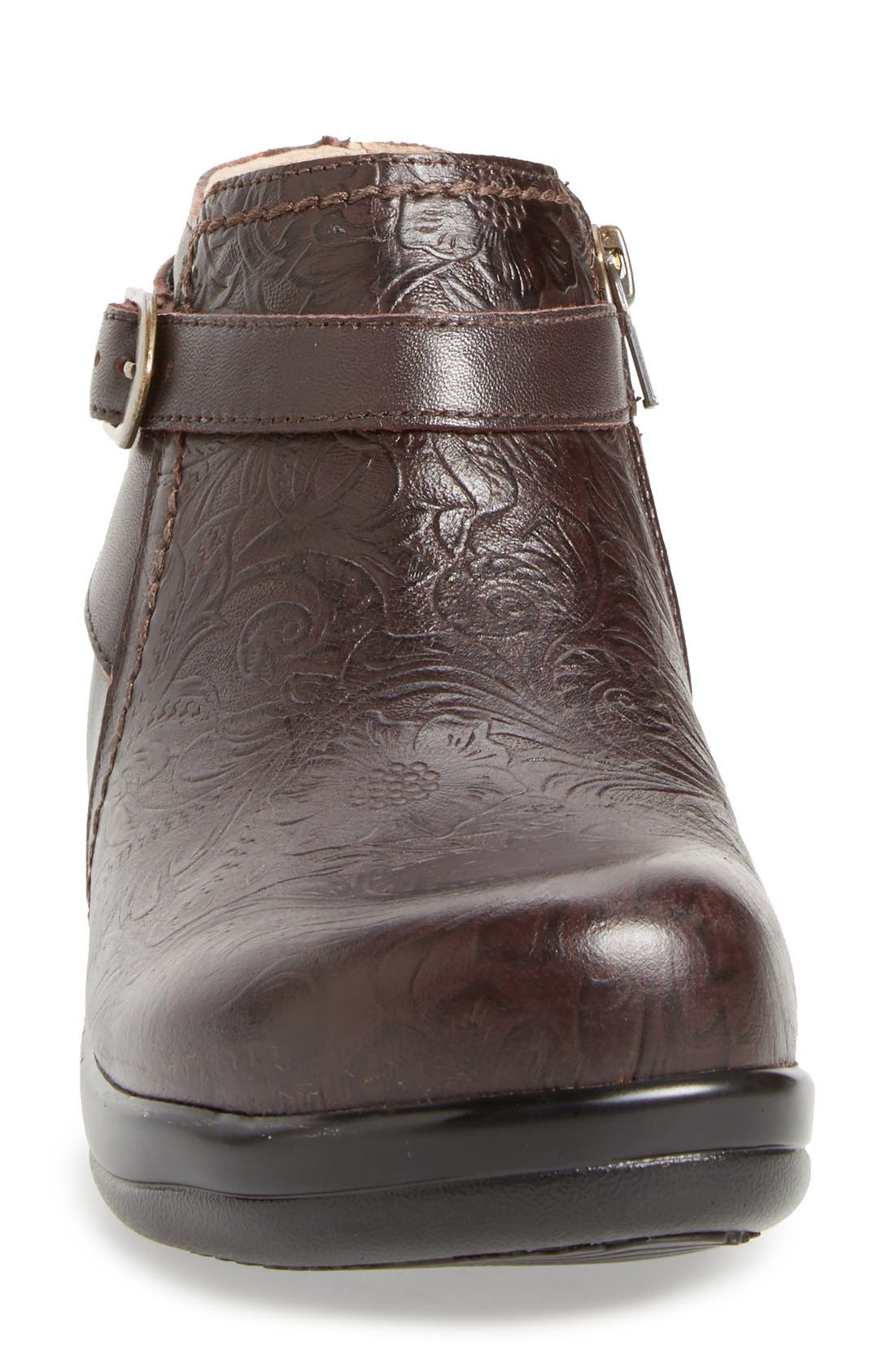 Alegria Dylan Water Resistant Bootie, Alternate, color, MOLASSES TOOLED LEATHER