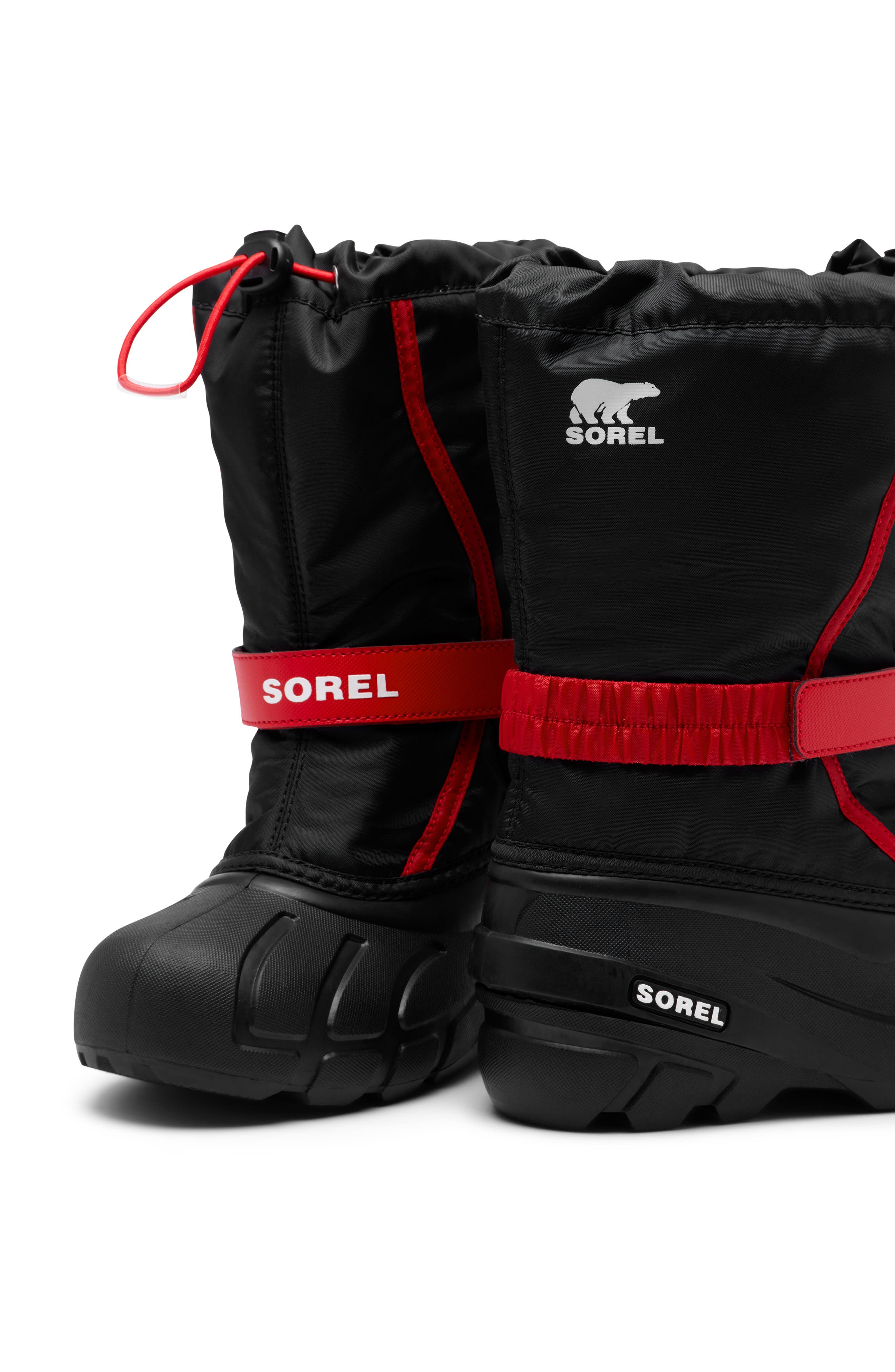 Kids' Flurry Boot, Alternate, color, BLACK/ BRIGHT RED