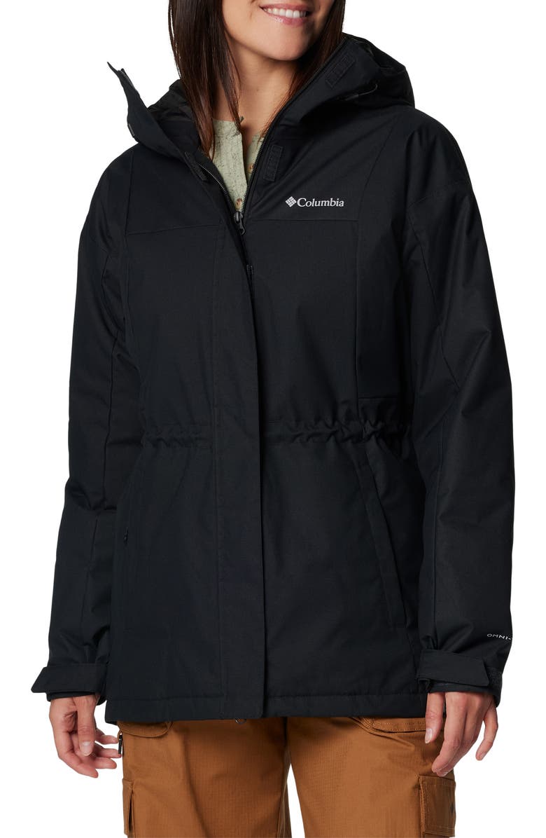Columbia Hikebound<sup>™</sup> II Long Insulated Rain Jacket, Main, color, Black