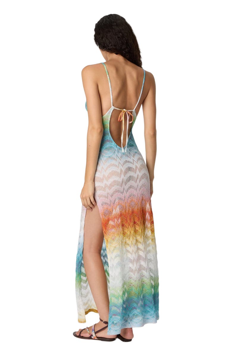 Missoni Long Cover-up Dress In Shaded Lamé Viscose, Alternate, color, Multicoloured