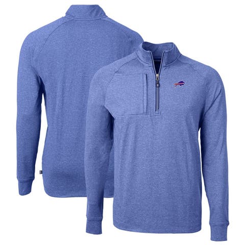 Men's Cutter & Buck Heather Royal Buffalo Bills Big & Tall Adapt Eco Knit Quarter-Zip Pullover Top