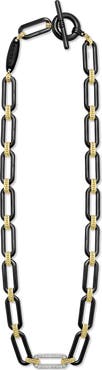 LAGOS Signature Caviar Black Ceramic Link & Diamond Necklace