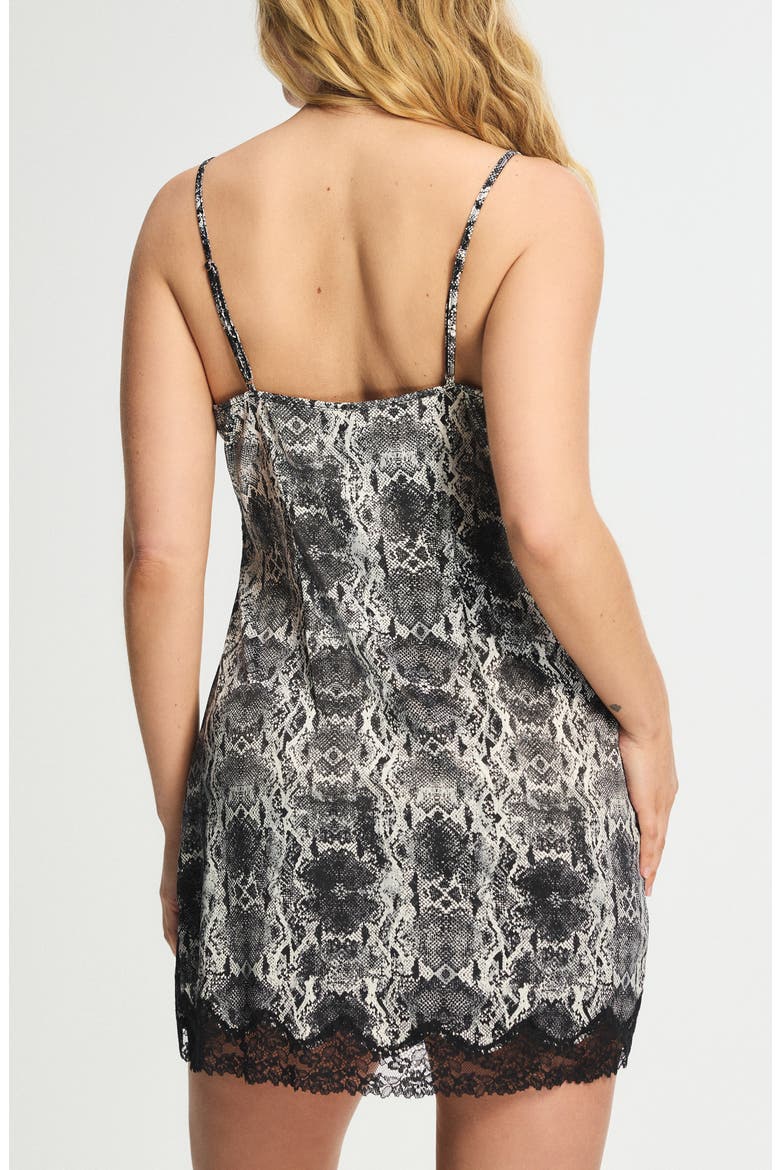 Satin Secrets Sleep Mini Slip, Alternate, color, WHITE WINE NOIR VIPOR PRINT