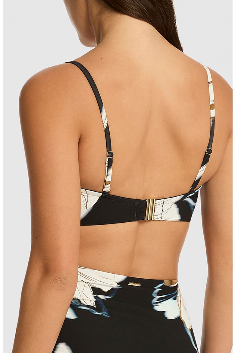 La Luna Twist Front Bandeau Bikini Top, Alternate, color, BLACK