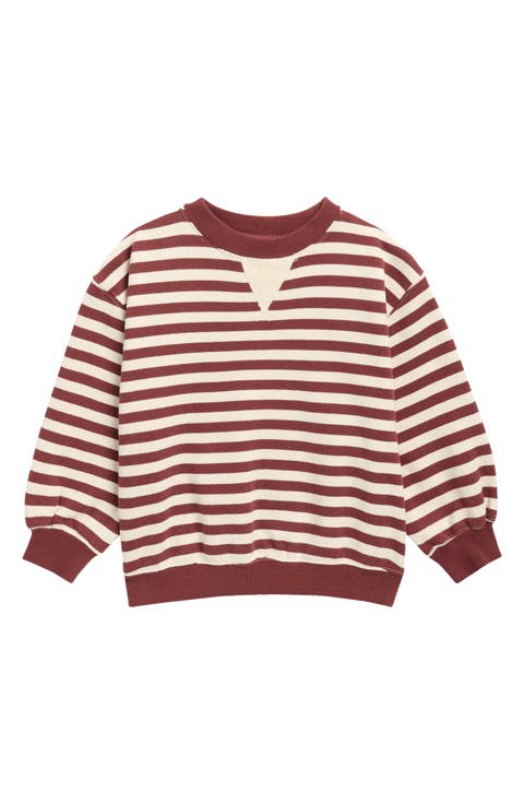 Kids' Stripe Oversized Cotton Sweatshirt