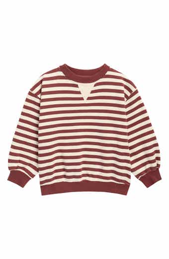 Kids' Stripe Oversized Cotton Sweatshirt