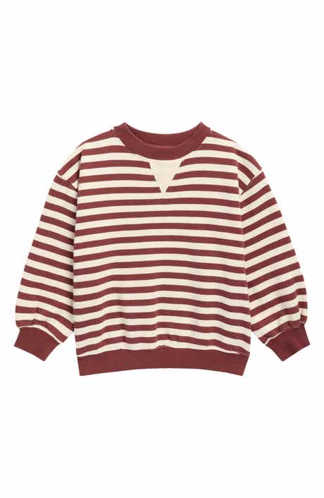 Kids' Stripe Oversized Cotton Sweatshirt