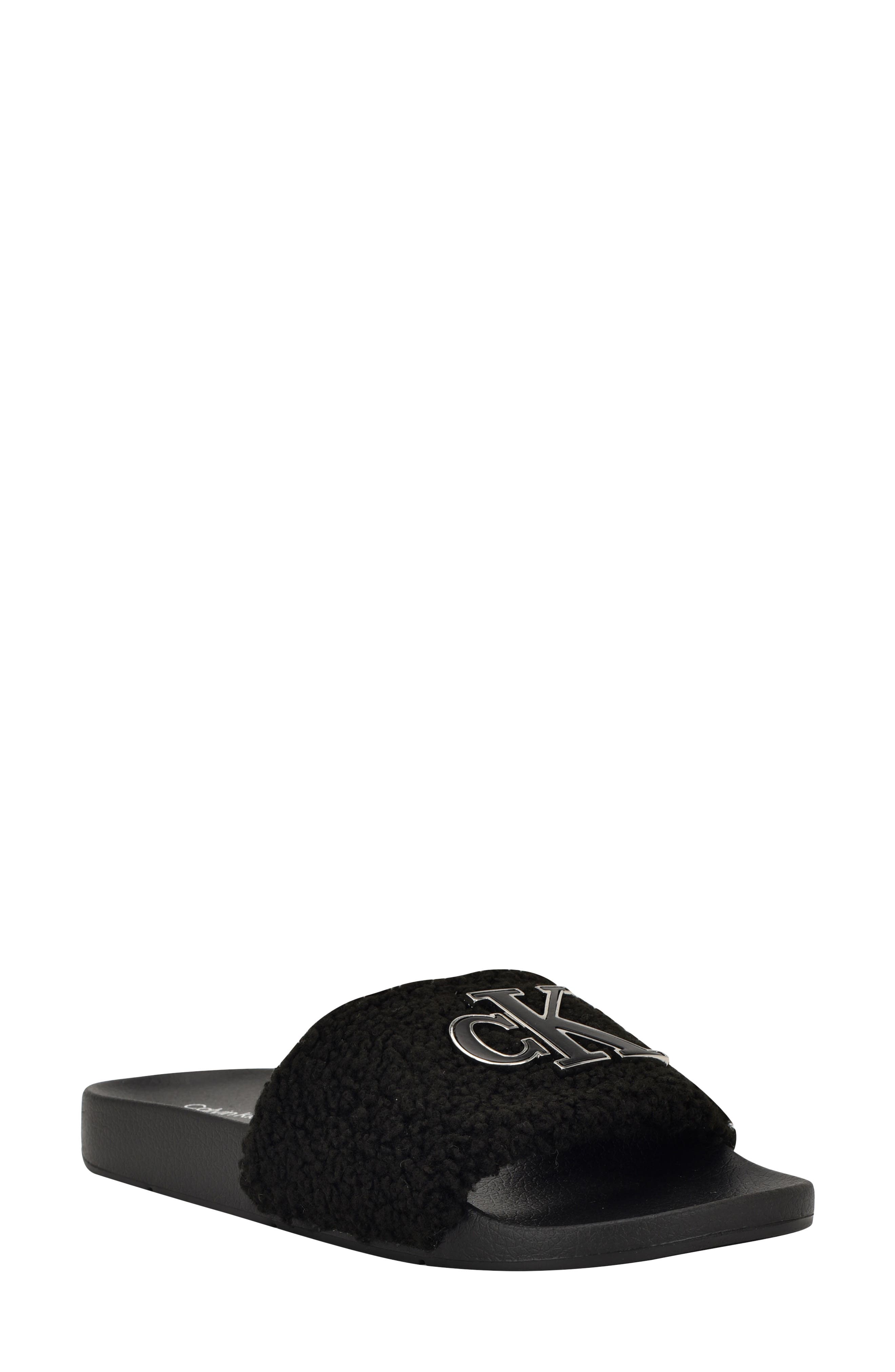 Ahva Faux Fur Slide Sandal