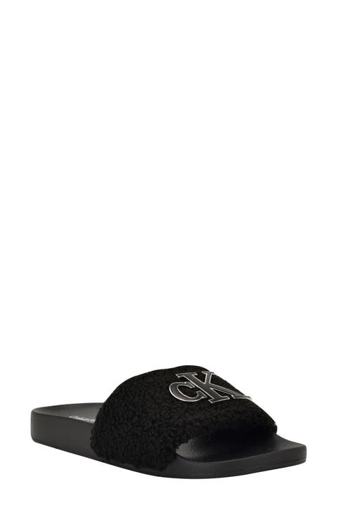 Ahva Faux Fur Slide Sandal