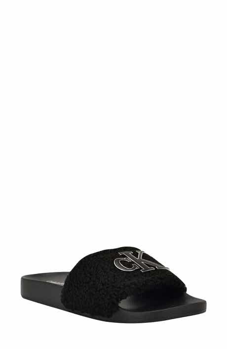 Ahva Faux Fur Slide Sandal