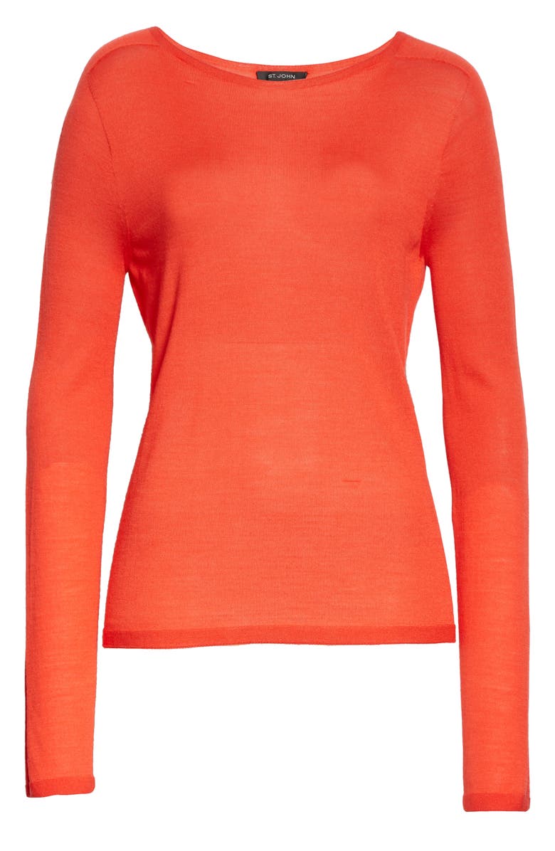 St. John Collection Fine Gauge Merino Jersey Sweater, Alternate, color,