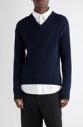 Balenciaga Mixed Media Prelayered Cotton Rib Sweater