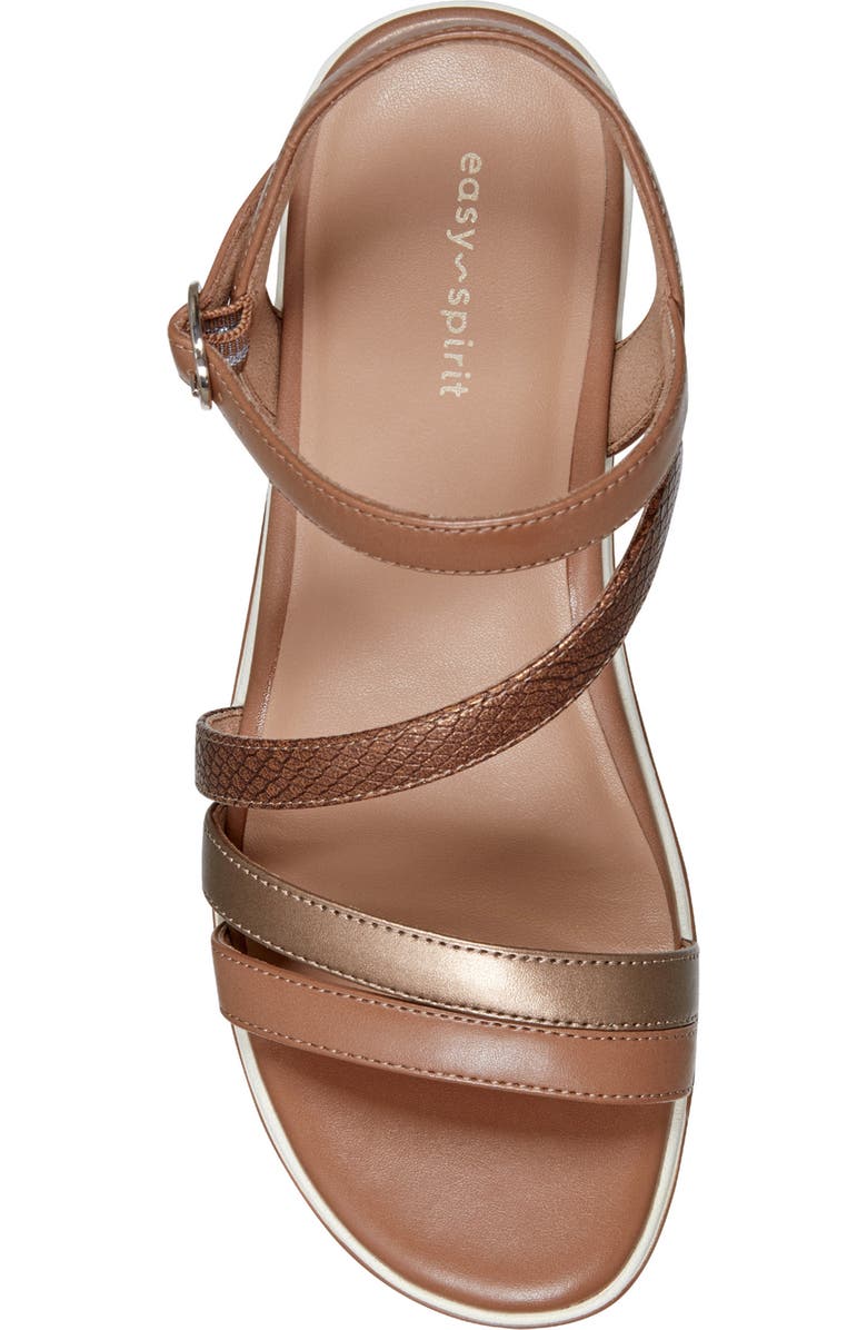 Easy Spirit Sheale Lug Sole Wedge Sandal, Alternate, color, Medium Brown