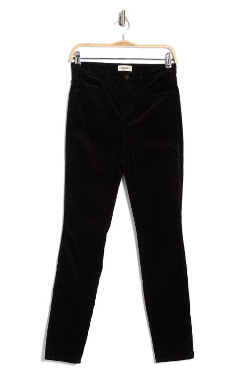 L'agence Josie High Rise Split Hem Jeans In Noir
