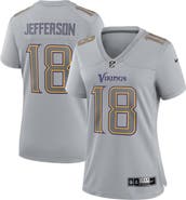 Nike Women's Nike Justin Jefferson Gray Minnesota Vikings Atmosphere Fashion Game Jersey
