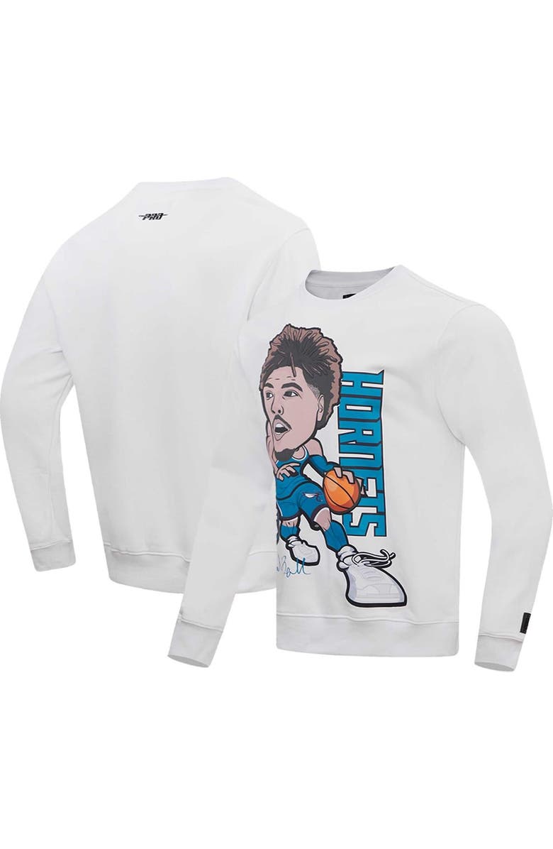 Post Men's Pro Standard LaMelo Ball White Charlotte Hornets Avatar Pullover Sweatshirt, Main, color, White