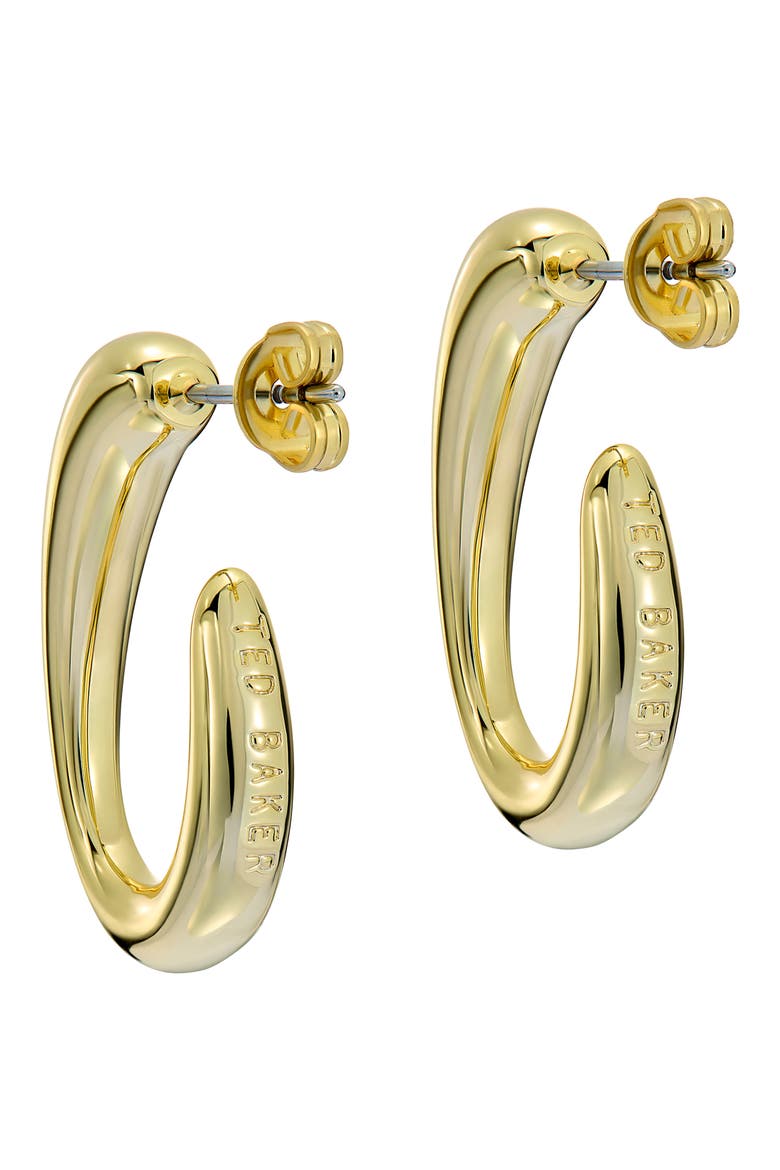 Cori Contour Hoop Earrings, Alternate, color, METALLIC GOLD