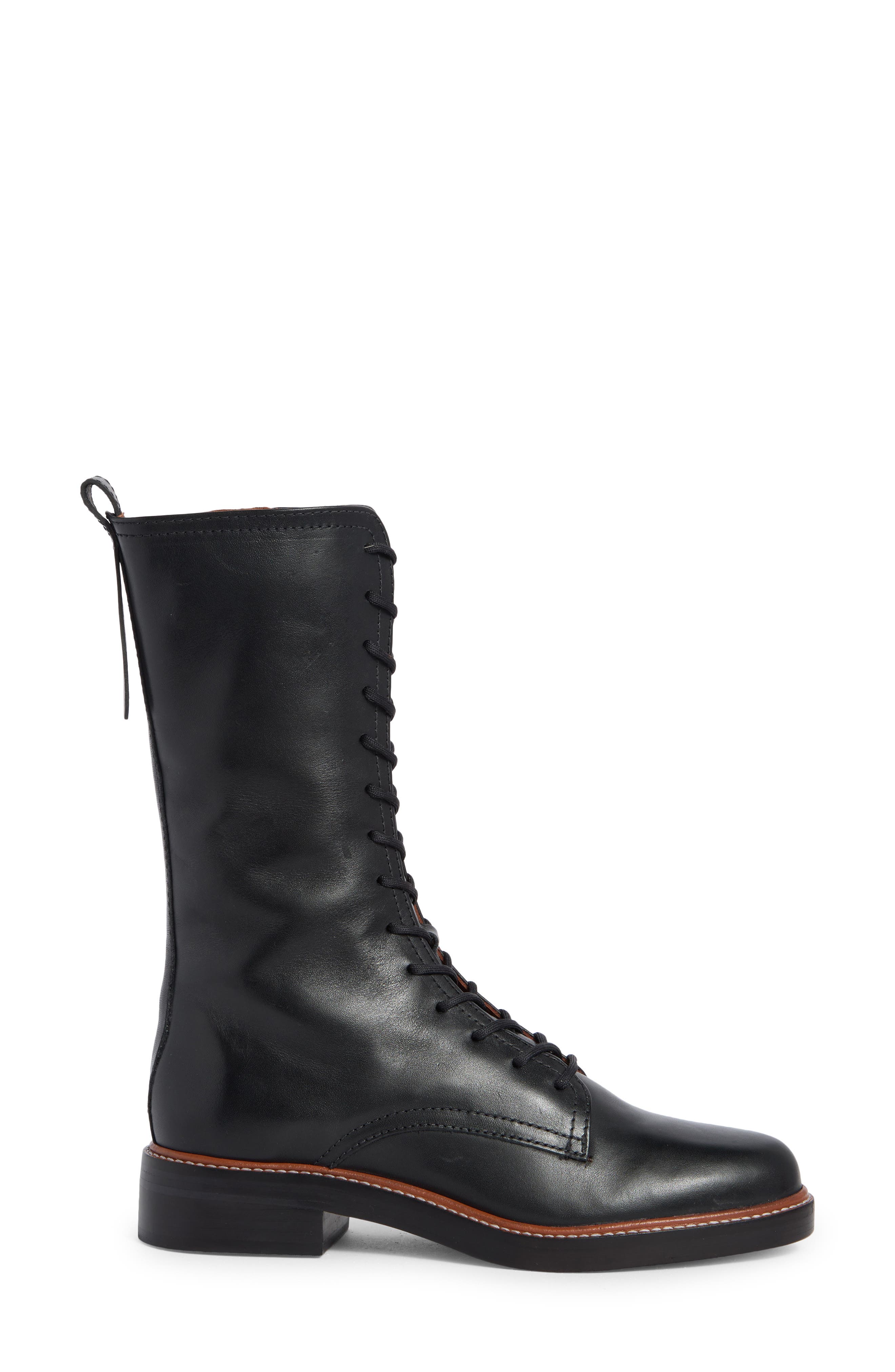 Reformation Ada Combat Boot, Alternate, color, Black Leather