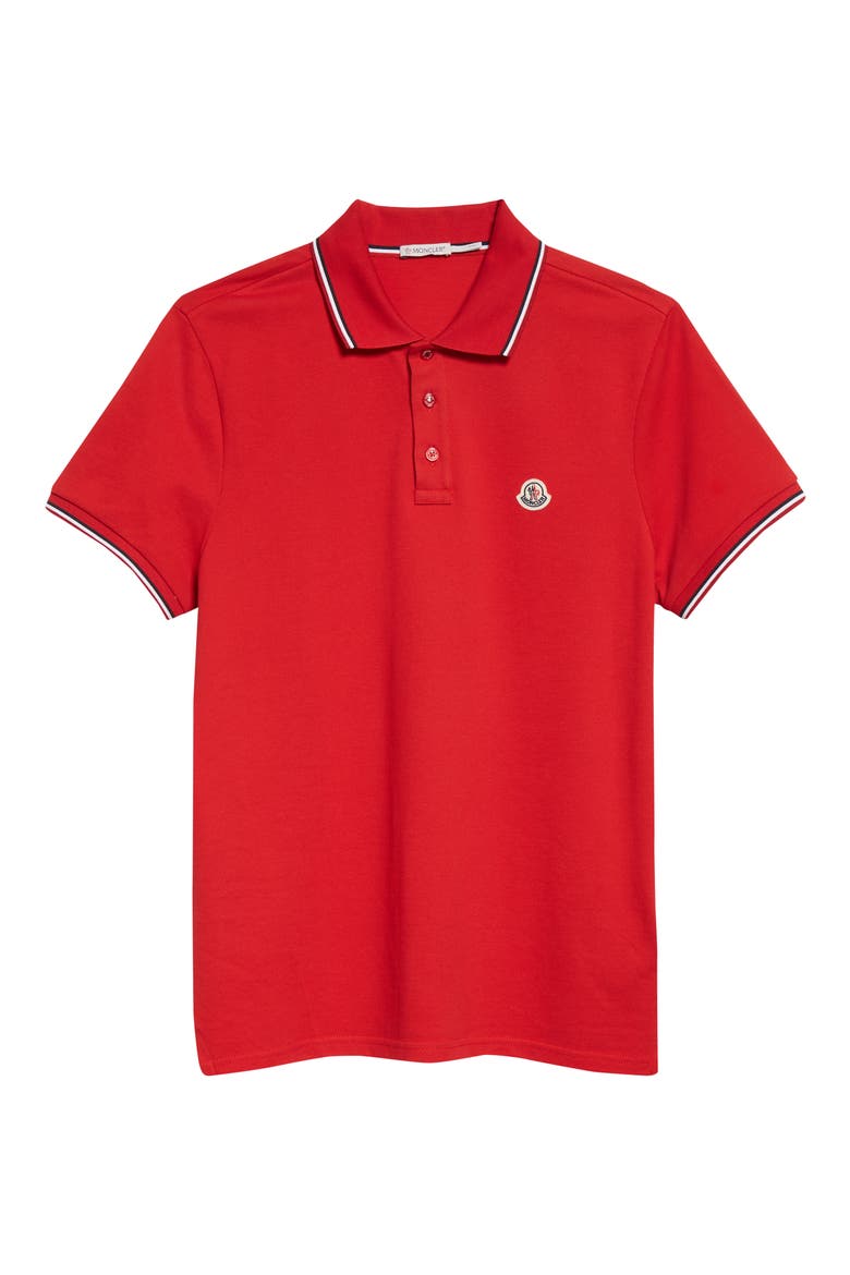 Tipped Piqué Polo, Alternate, color, RED